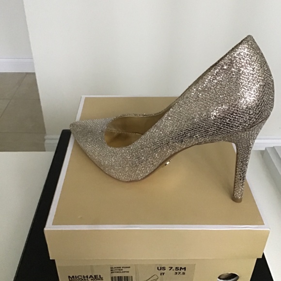 Michael Michael Kors Claire silver/gold high heel shoes size 7 1/2 - Picture 10 of 13
